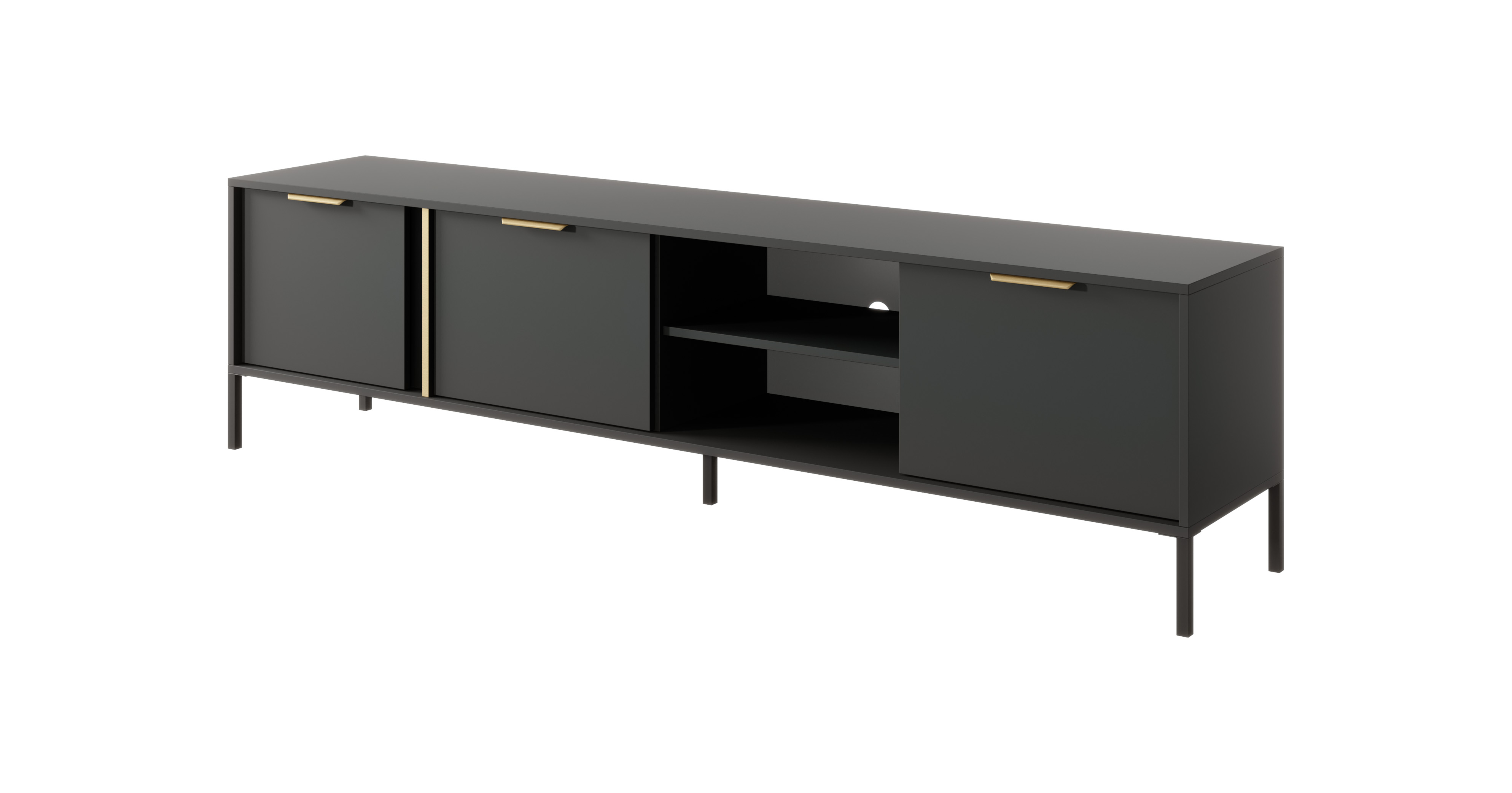 Antracitový RTV stolek LARS 203 3D, 140x200 + 70x90, mikrovlákno, 135 g/m2