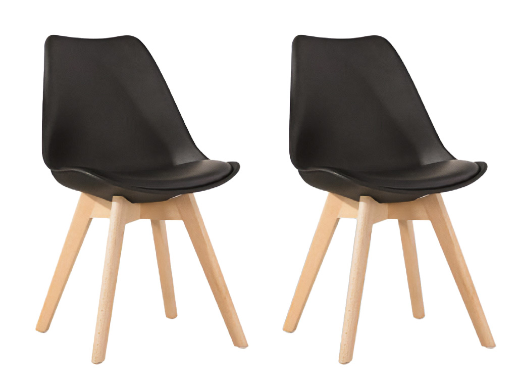 Sada 2 ks černých jídelních židlí BALI MARK