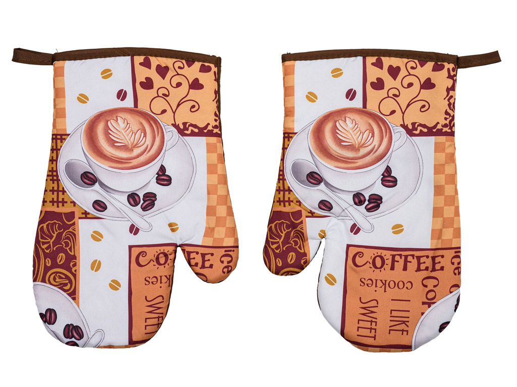 Sada 2 hnědých chňapek s magnetem COFFEE FROTH