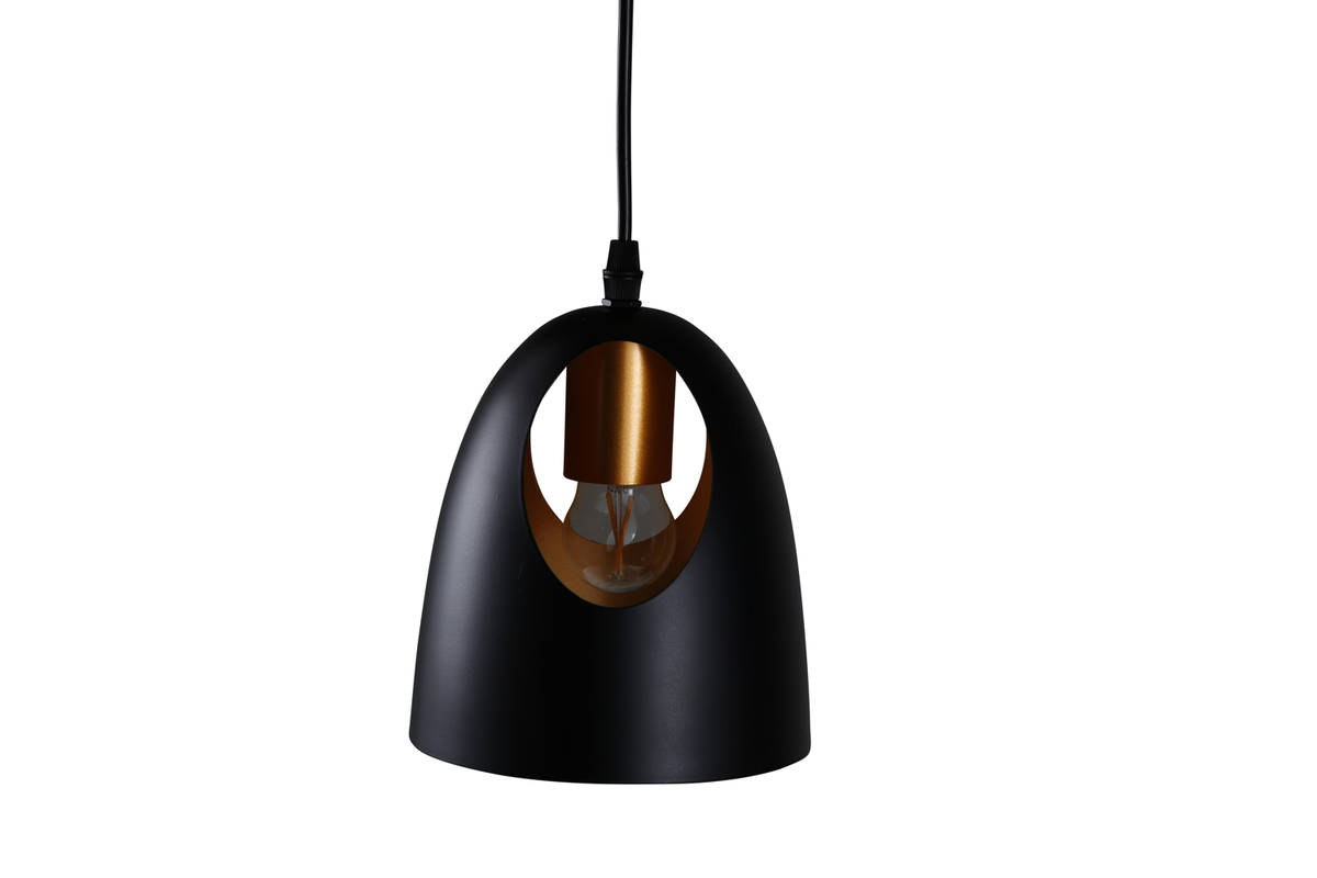 Levně Černá designová závěsná lampa ELDA