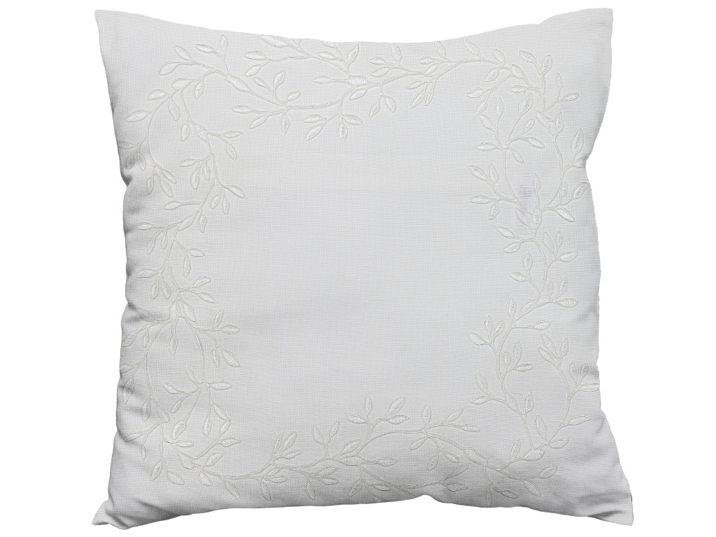 Dekorační povlak na polštář CHAPLET FLORAL 40x40 cm, bílý