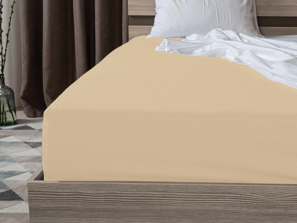 Jersey prostěradlo BASIC krémové 90 x 200 cm
