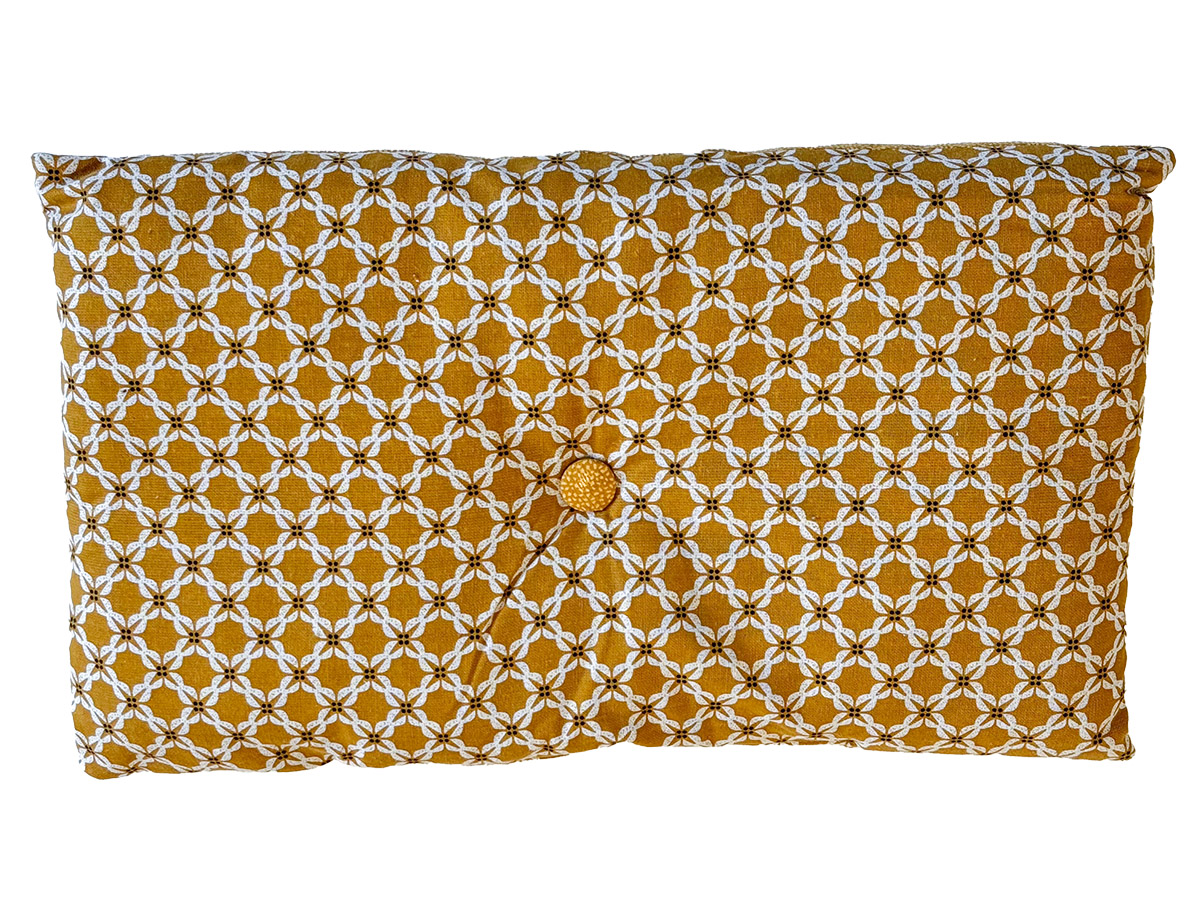 Hořčicový podsedák ENDRE - více velikostí Rozměr: 30 x 50 cm, 39x36 cm, kuchyňský podsedák na židli