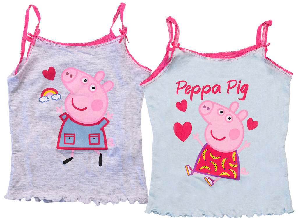 Dětské tílko 2 ks PRASÁTKO PEPPA světle zelené/šedé - různé velikosti Velikost: 98 - 104