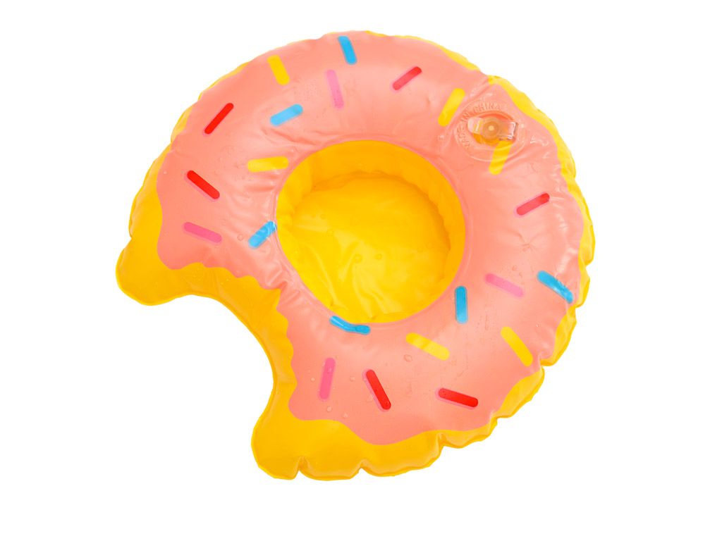 Nafukovací držák nápojů DONUT růžový
