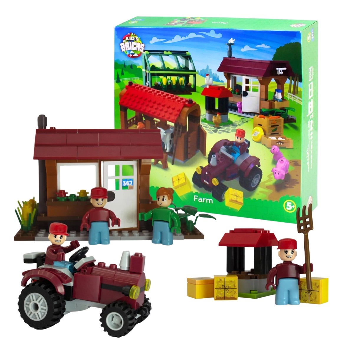Stavebnice Kid's Brick FARMA, 367 dílků