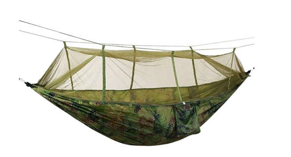 Turistická hamaka s moskytiérou SANTIAGO 260x140 cm, zelená