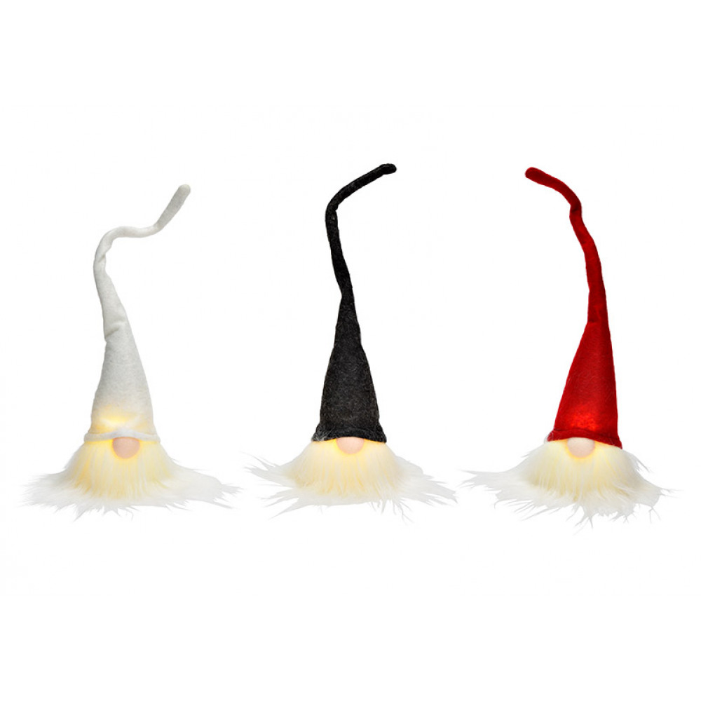 LED závěsný trpaslík GNOME 26 cm - více barev Barva: Černá
