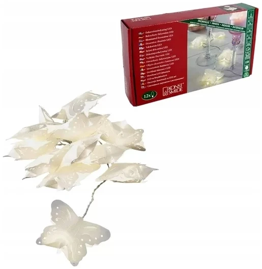 LED světelný řetěz BUTTERFLY 5 m bílý