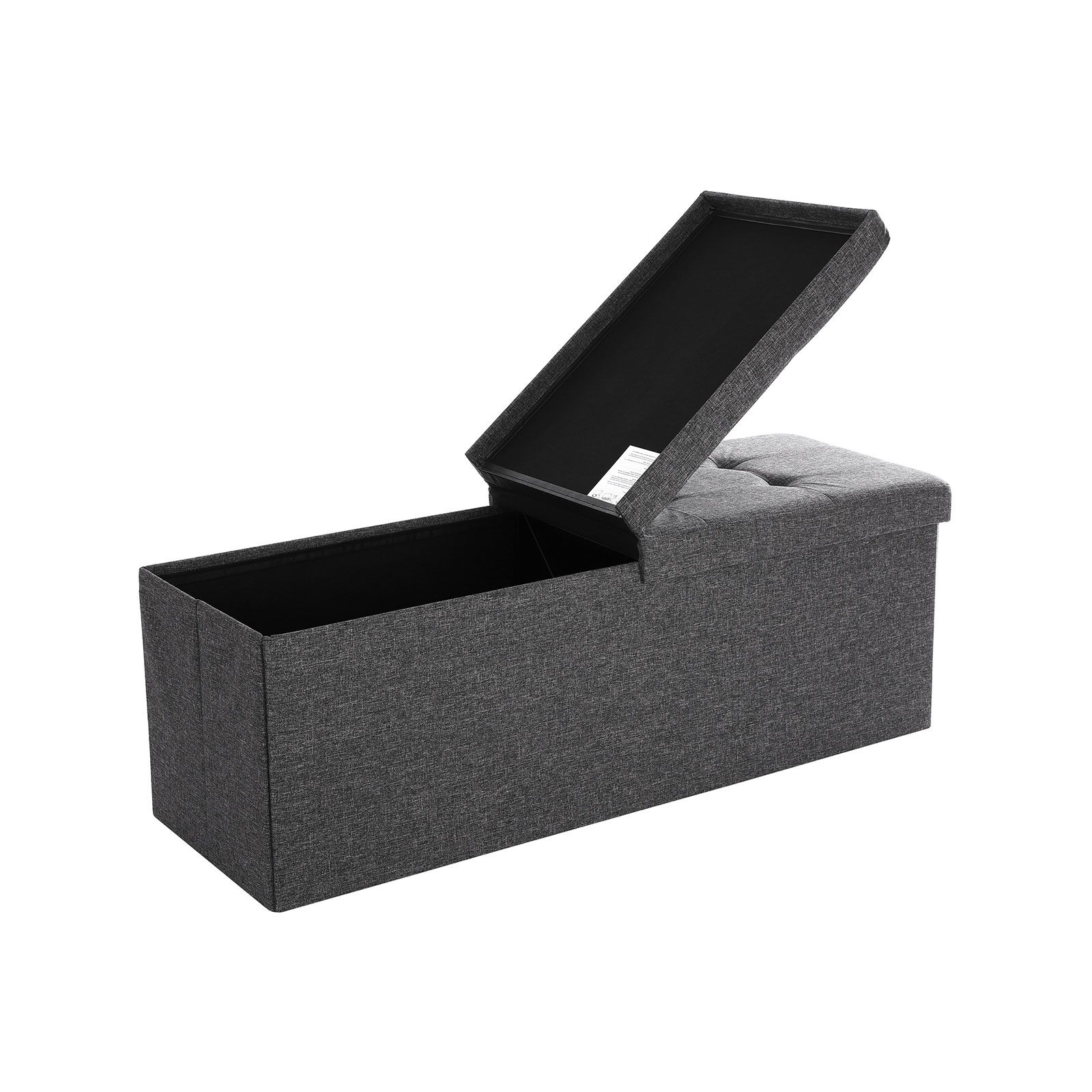 Taburet s odklápěcím víkem OTTOMAN 110x38 cm, tmavě šedý
