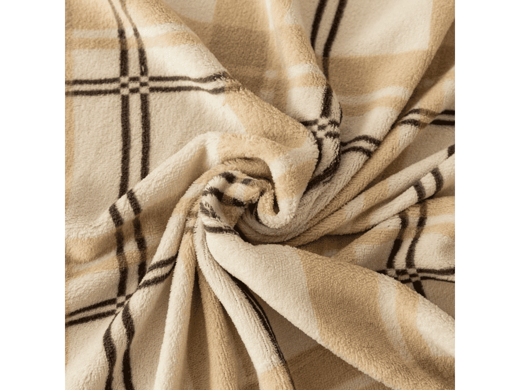 Mikroplyšové povlečení PLAID krémové Rozměr povlečení: 2 ks 70 x 90 cm | 200 x 220 cm (obrázek 6)