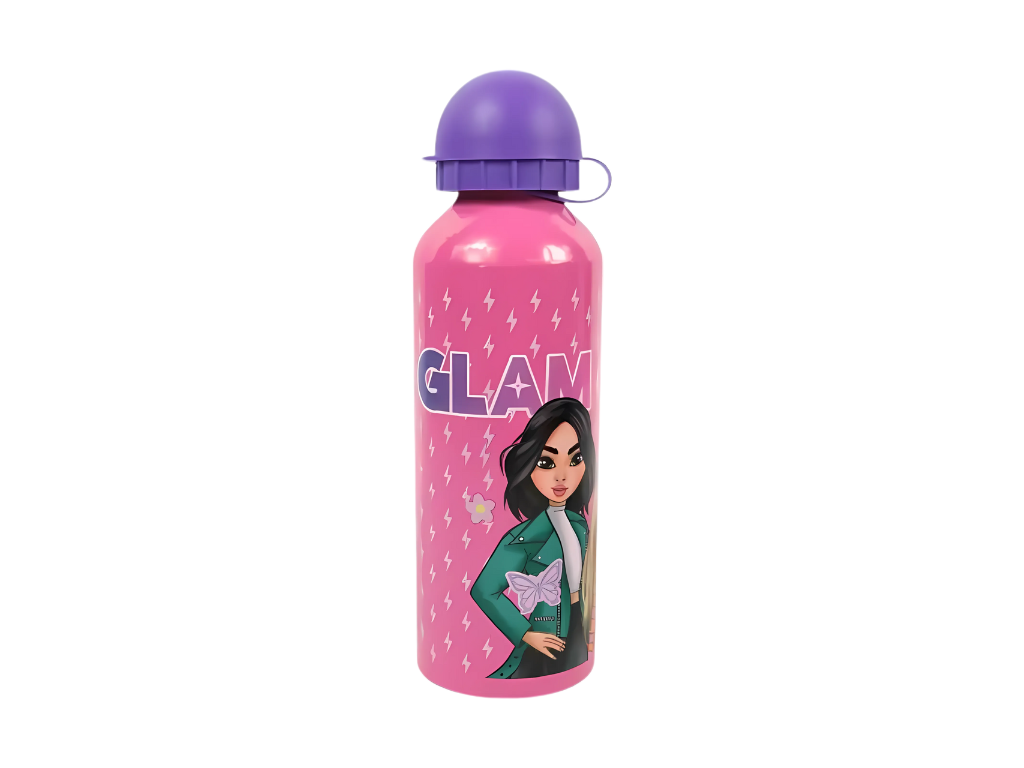 Dětská kovová láhev GLAM 500 ml růžová