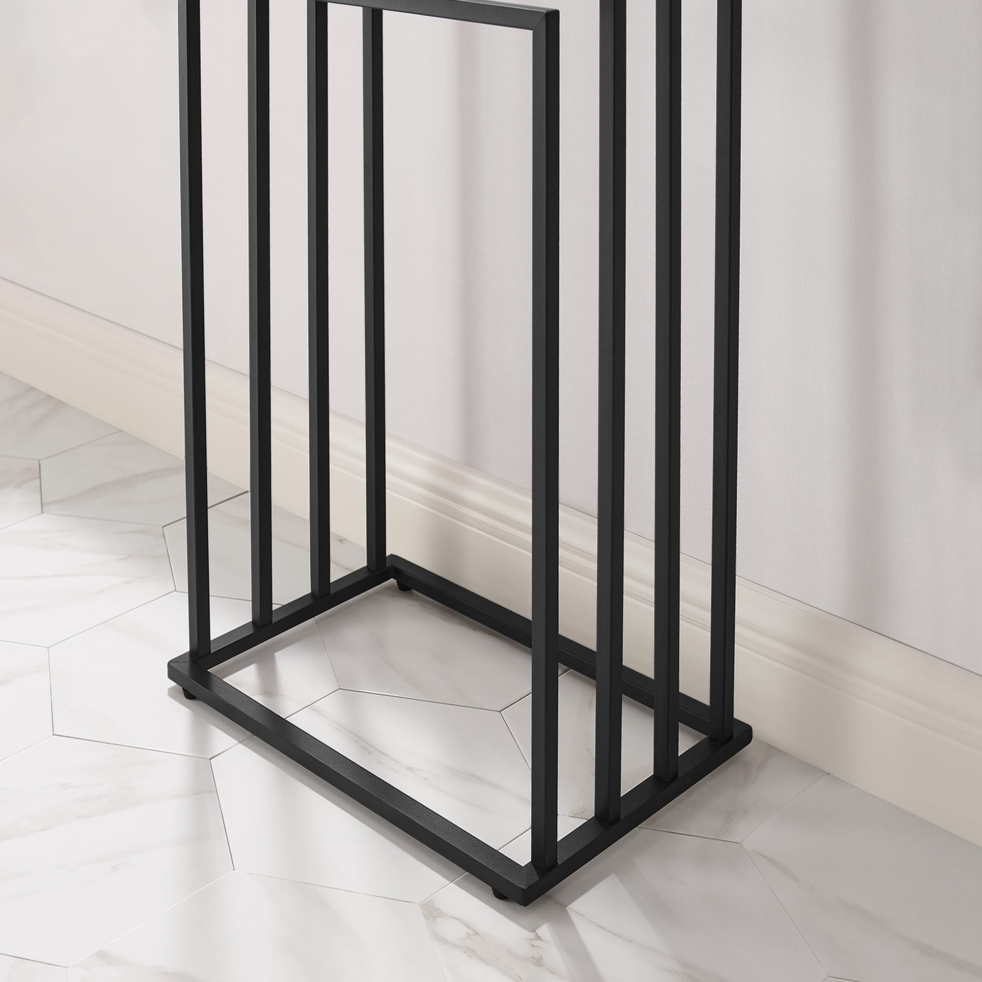 Stojan na ručníky LINESTRO kovový se 4 rameny 93x45cm, černý (obrázek 6)