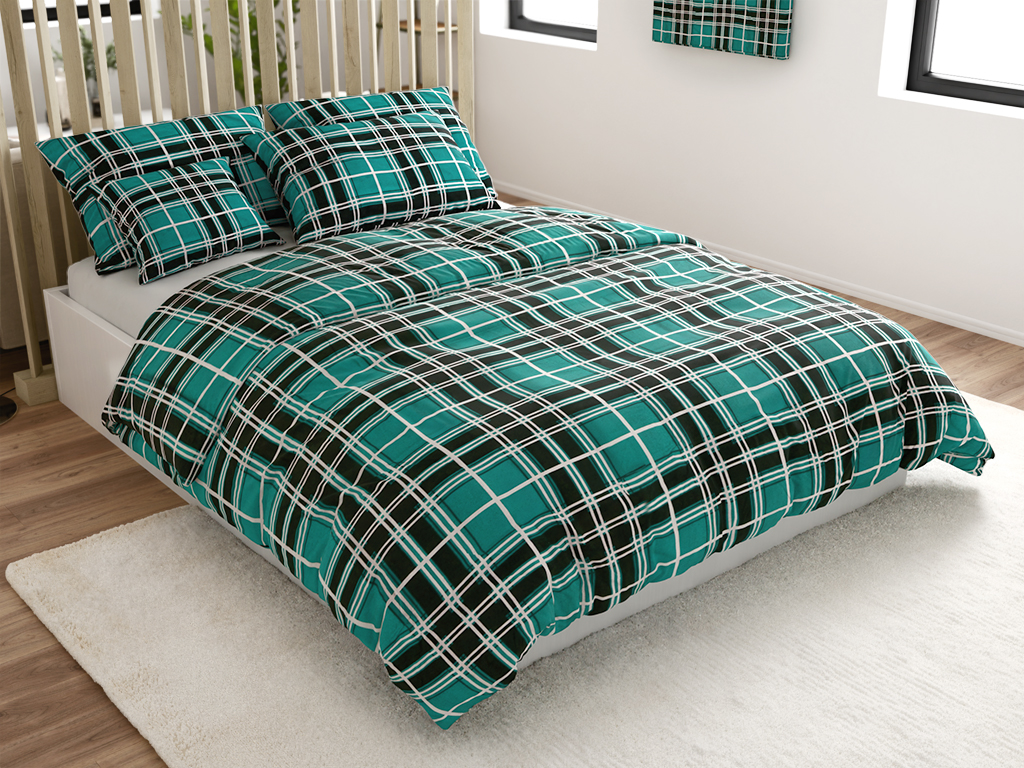 Flanelové povlečení KOSTKA zelené Rozměr povlečení: 70 x 90 cm | 140 x 200 cm