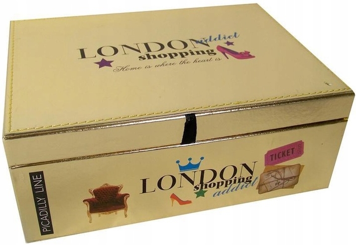 Šperkovnice se zrcátkem LONDON 23x17cm - více barev Barva: Zlatá
