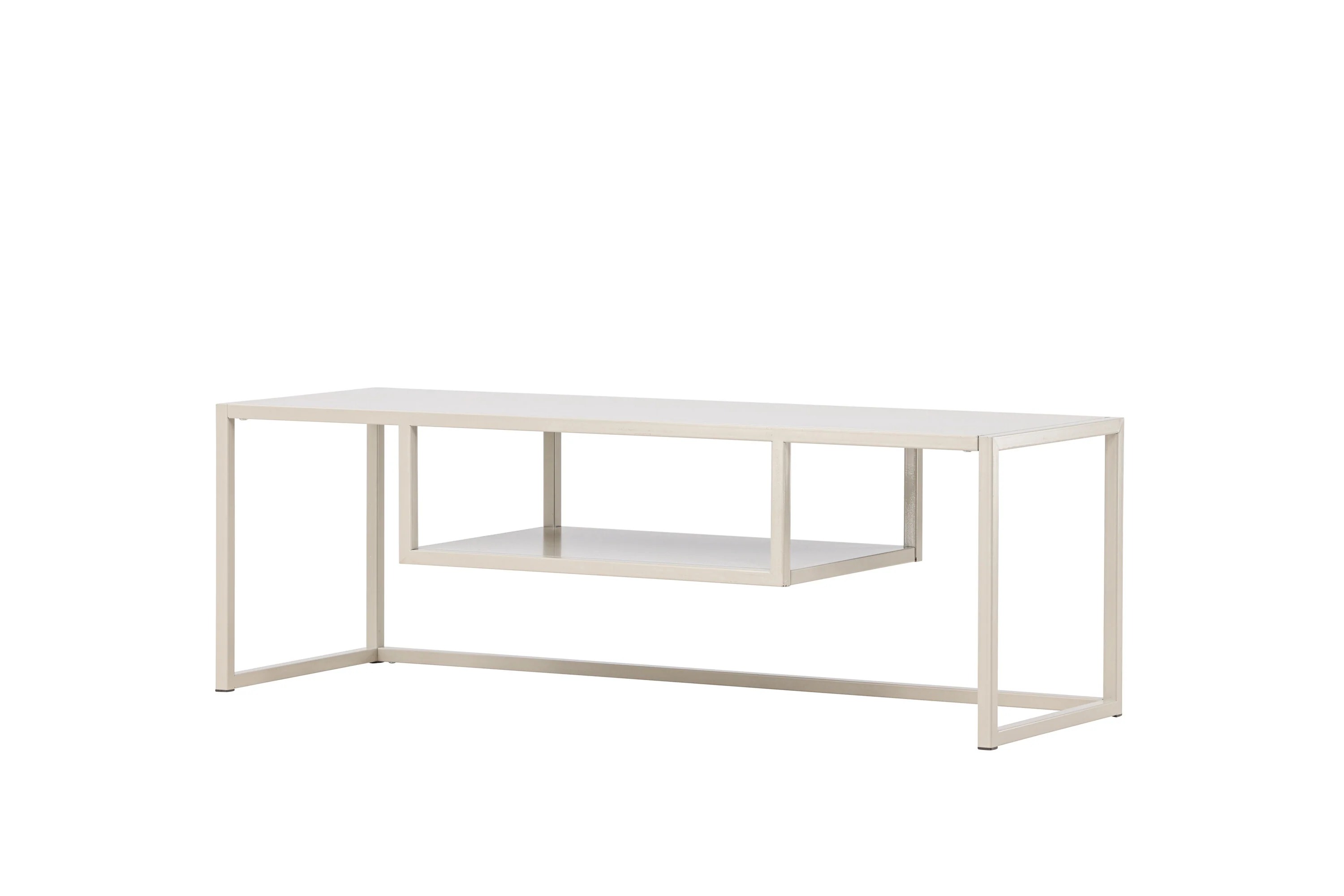 Kovový TV stolek RIVERSIDE 120x40cm, béžový