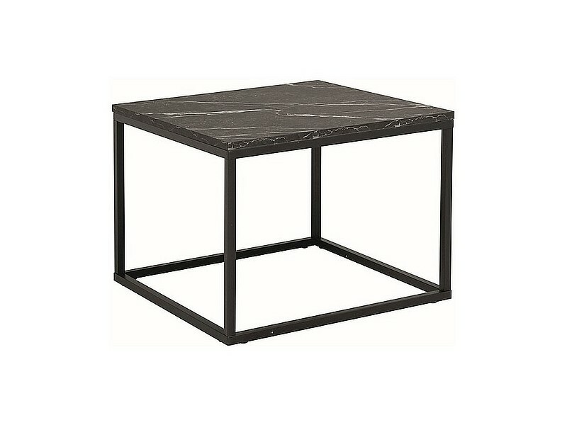 Konferenční stolek s deskou v dekoru mramor ROSSI B 60x60 černý