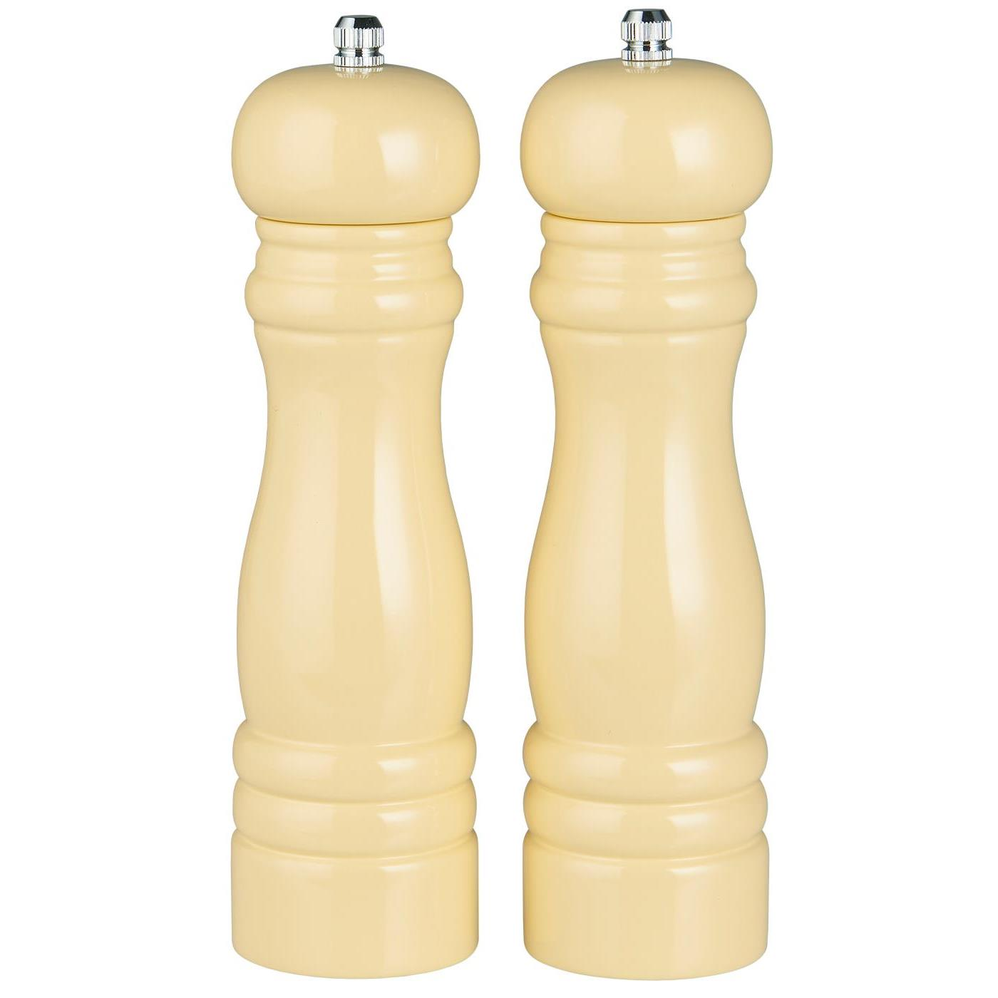 Sada 2 dřevěných světle žlutých mlýnků na sůl a pepř LIGHT YELLOW