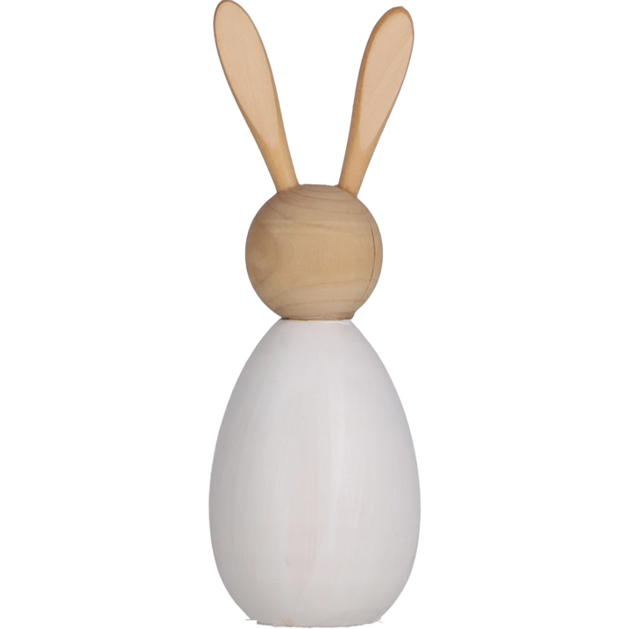 Dřevěný zajíček BUNNY DAISY 12,5 cm bílý