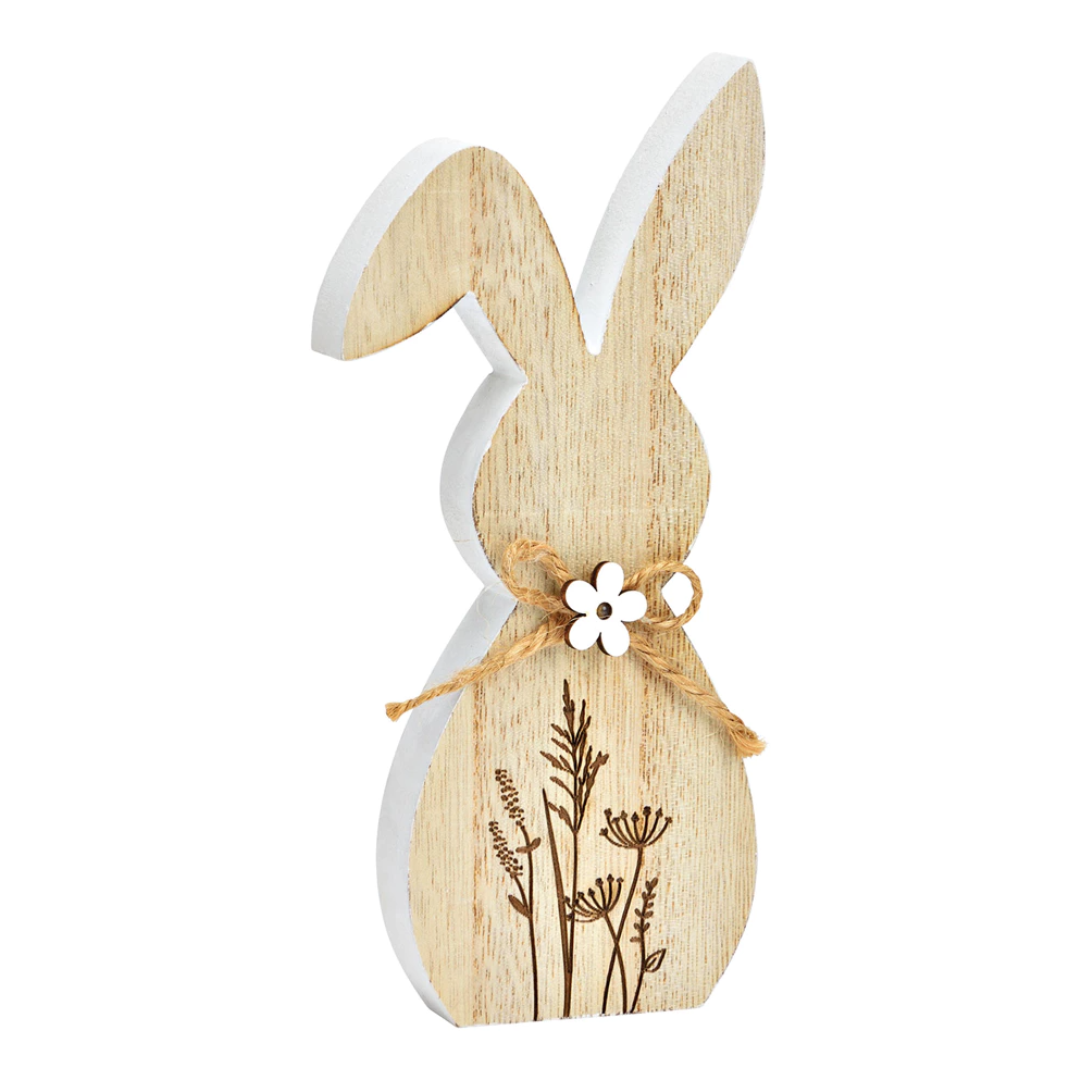 Velikonoční dřevěný zajíc FLORAL RABBIT 20 cm