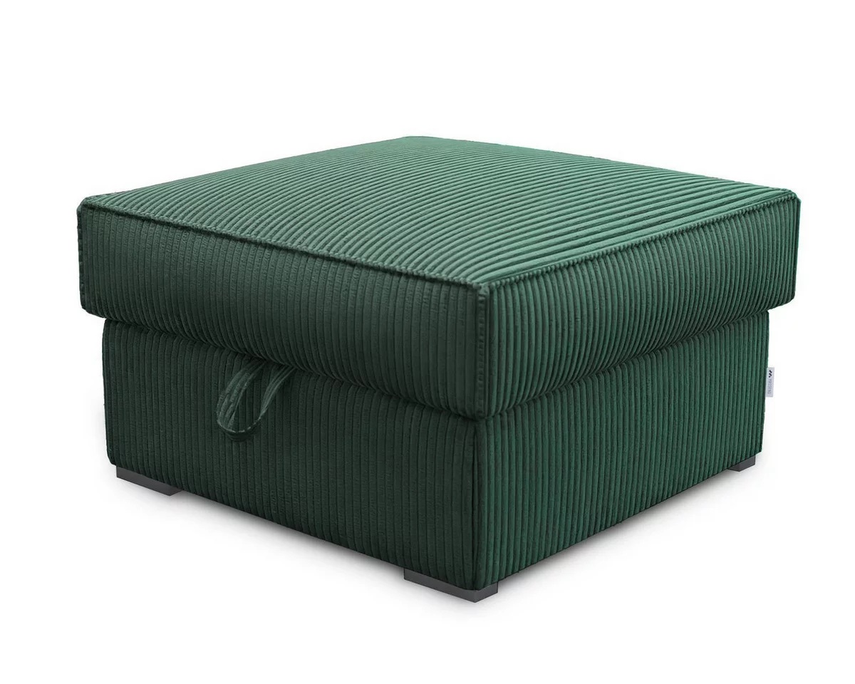 Tmavě zelený taburet SMART COSARO s úložným prostorem 65x65 cm