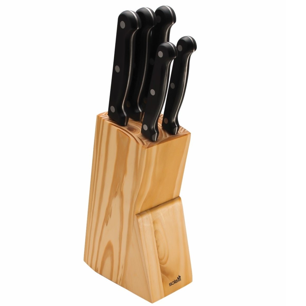 Sada nožů SOLA KNIFE v dřevěném bloku, 6 ks
