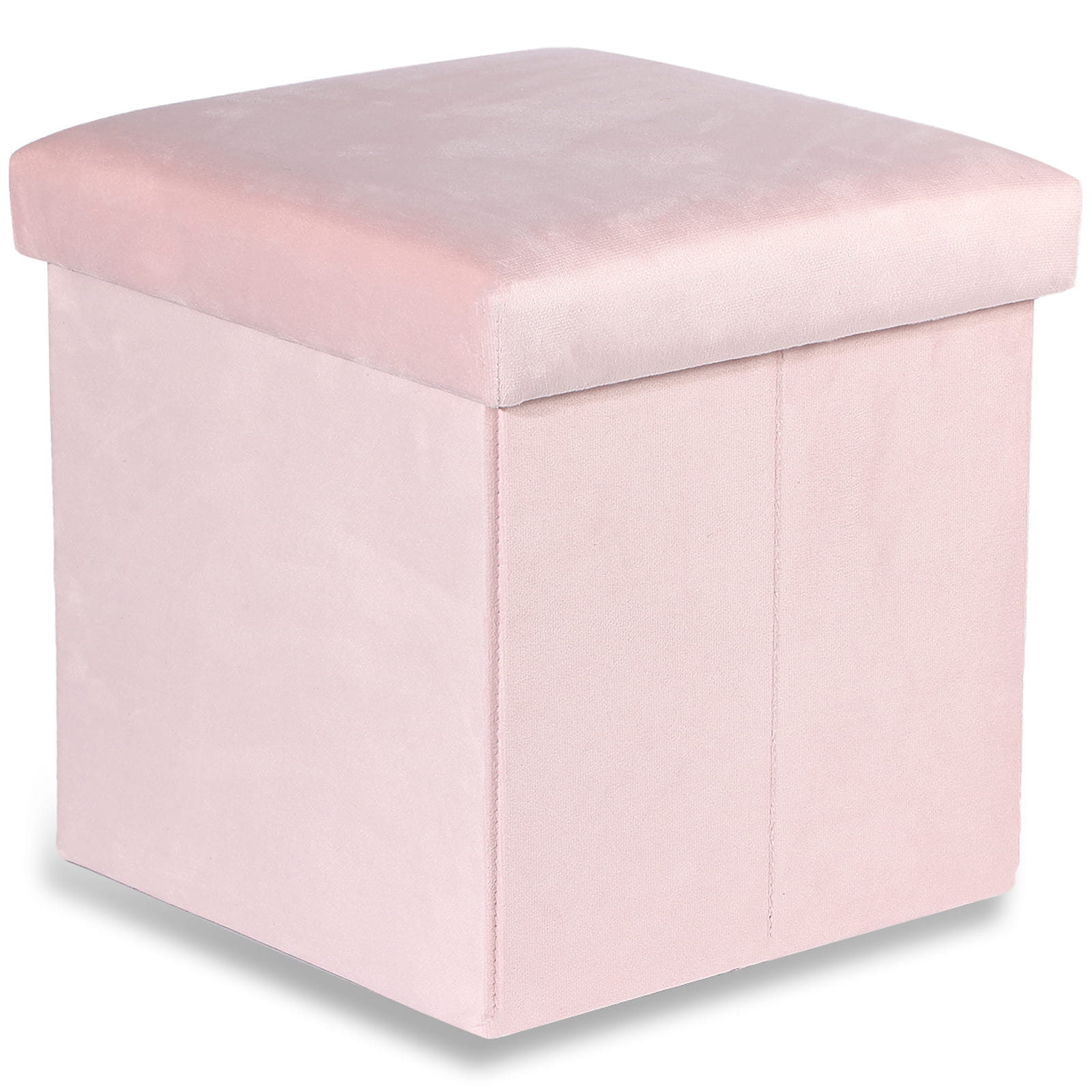 Růžový skládací taburet CUBEXO VELVET M