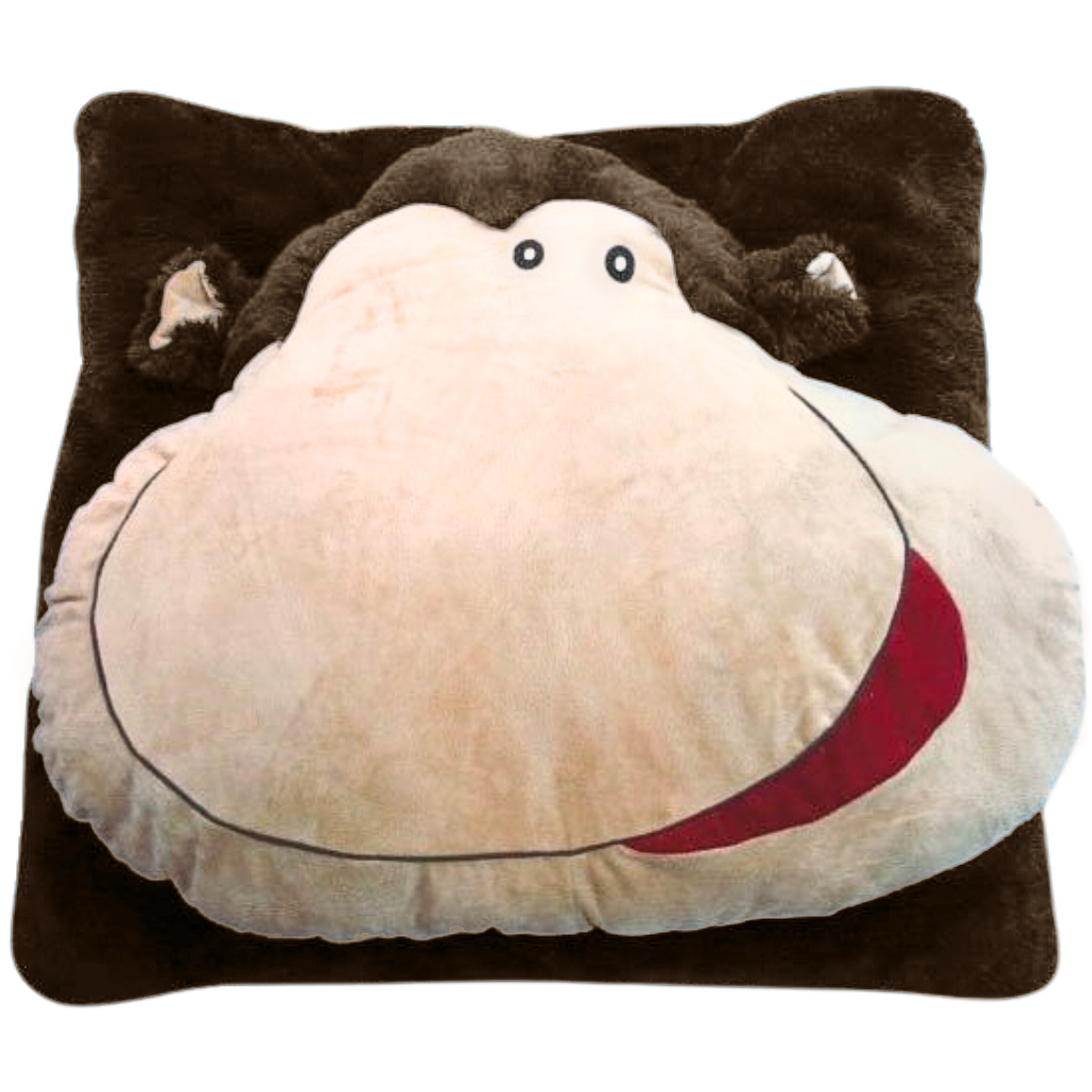 Dětský polštář CUDDLI FRIENDS 70x70 cm plyšový - více barev Barva: Tmavě hnědá