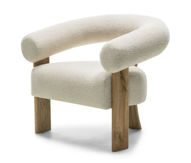 Krémové designové křeslo KOKEI, dub Now or never 03