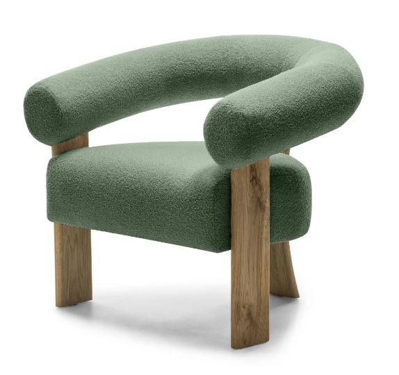 Tmavě zelené designové křeslo KOKEI, dub Now or never 37
