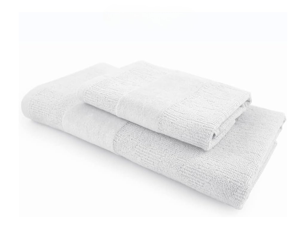 Sada ručníků CARRARA 1ks 60x100 cm a 1ks 40x55 cm 100% bavlna, bílá (obrázek 4)