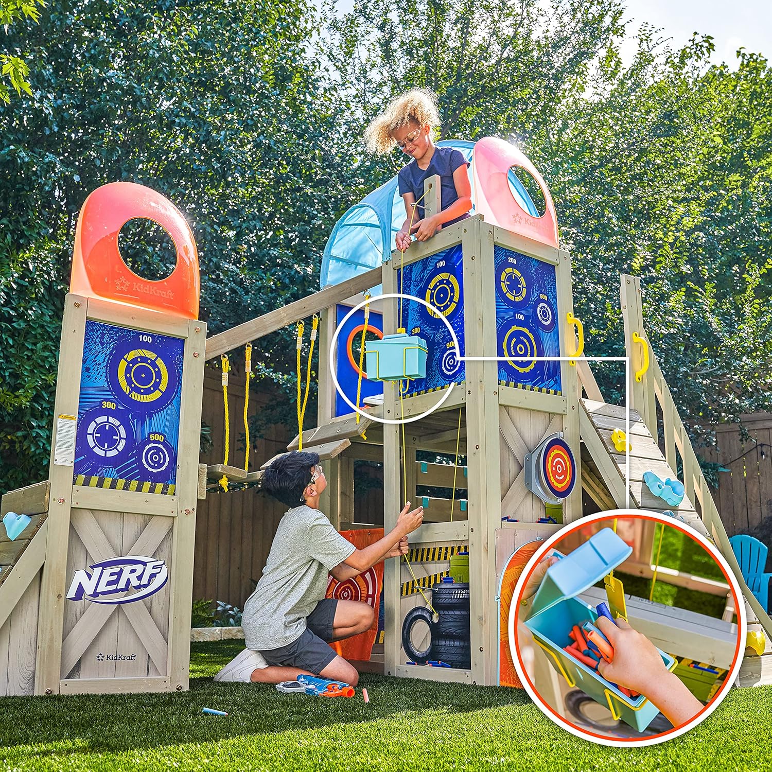 Dětské hřiště na zahradu NERF BATTLE FORT 4,45x1,84 m (obrázek 5)