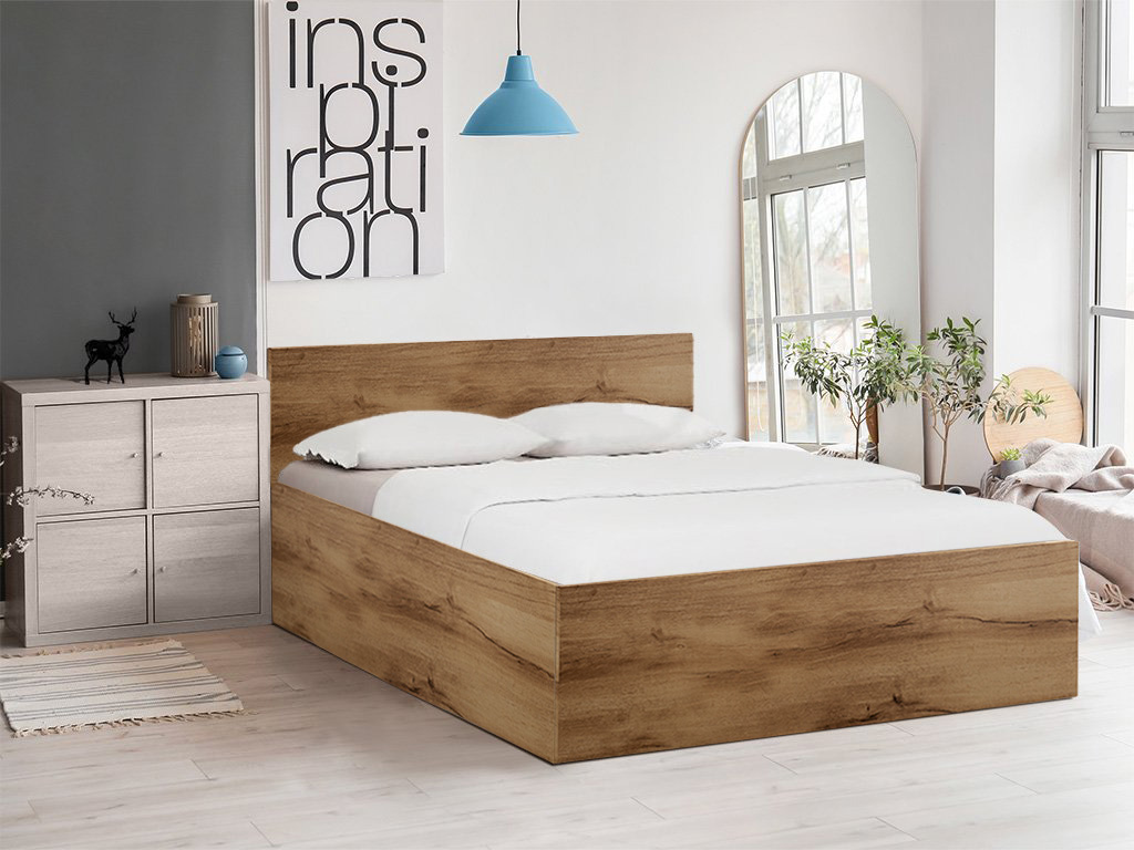 Postel SOFIA 160 x 200 cm, dub artisan Rošt: S laťkovým roštem, Matrace: Matrace Somnia 18 cm