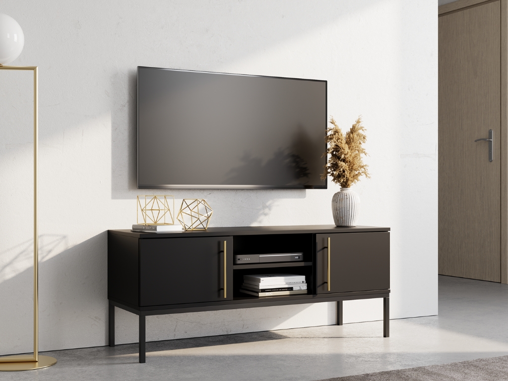 TV stolek LANZZI 120x40 cm, černý (obrázek 3)