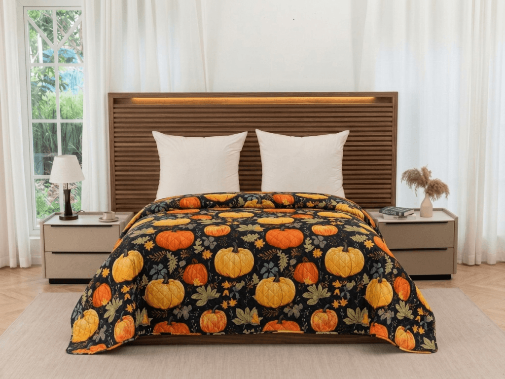 Přehoz na postel ORANGE PUMPKINS, barevný Rozměr: 170 x 210 cm