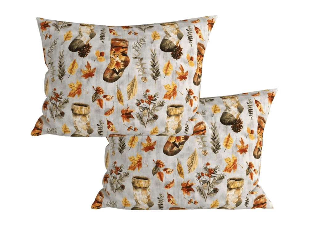 Sada 2 ks dekoračních povlaků na polštář AUTUMN SOCKS 50x70 cm, barevná Rodinné balení s akční cenou