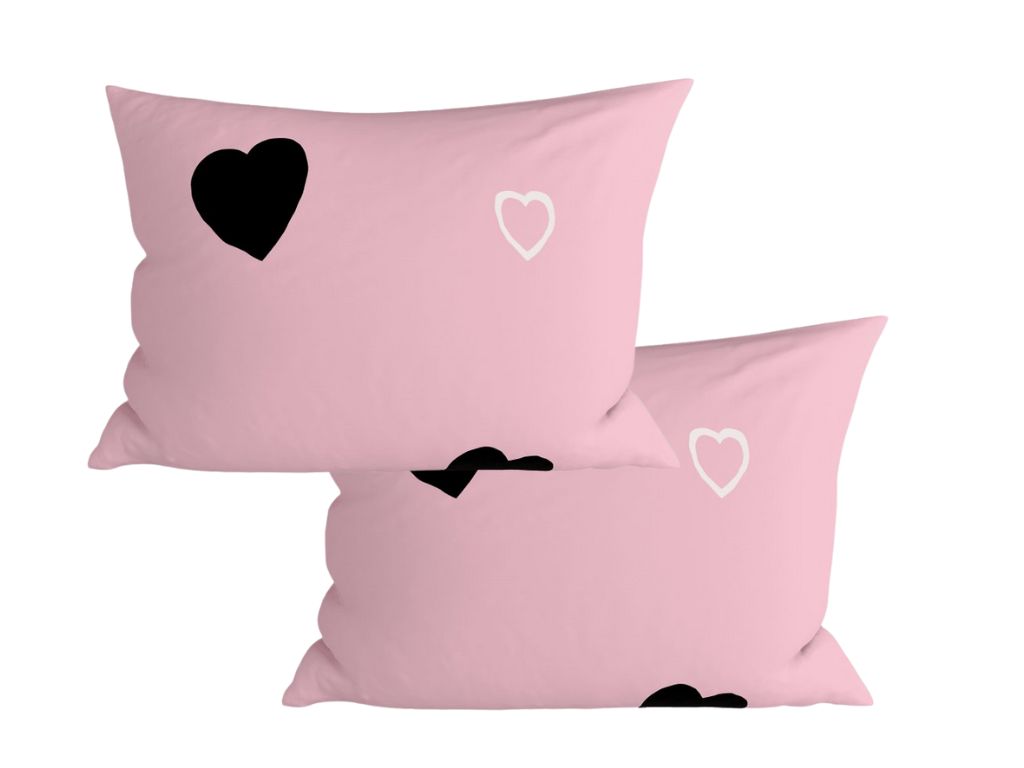 Sada 2 ks dekoračních povlaků na polštář CORAZON BLEND 50x70 cm, růžová Rodinné balení s akční cenou