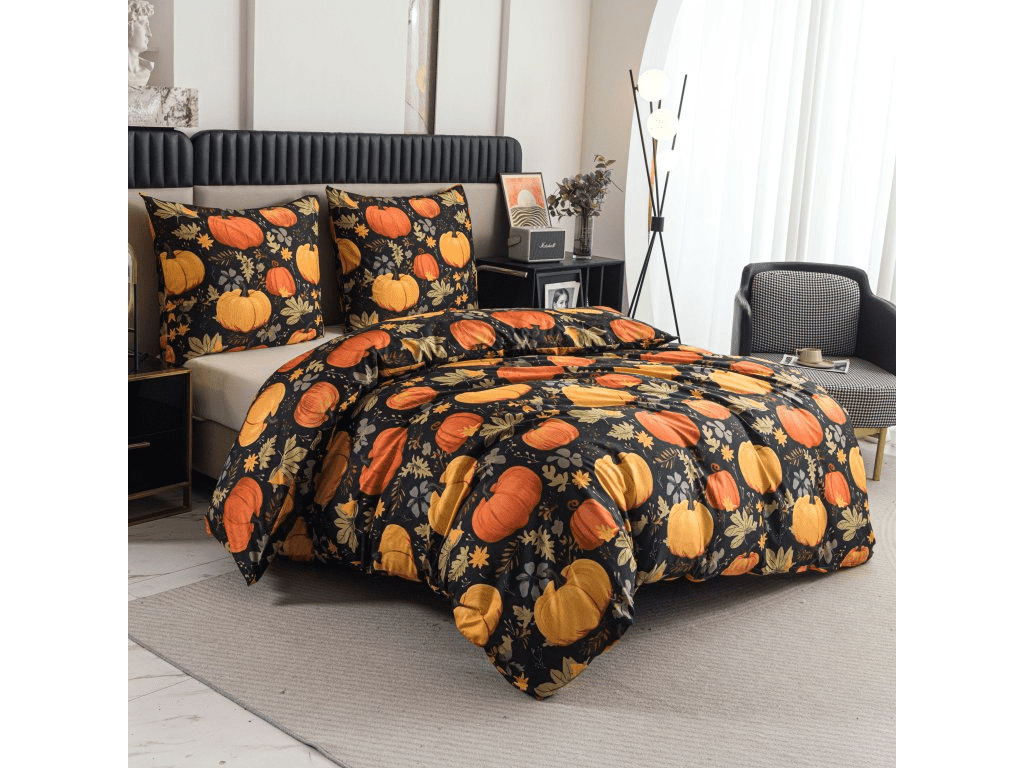 Povlečení z mikrovlákna ORANGE PUMPKINS barevné Rozměr povlečení: 2 ks 70 x 90 cm | 200 x 220 cm