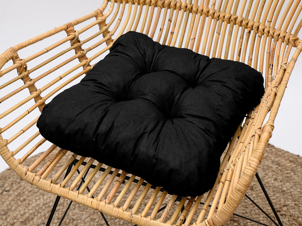 Podsedák na židli Soft černý, 39x36 cm, kuchyňský podsedák na židli