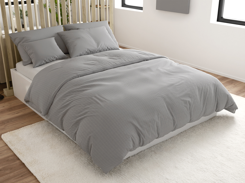 Bavlněné povlečení s krepovou úpravou LUXERA světle šedé hotelová kapsa II.jakost Rozměr povlečení: 70 x 90 cm | 140 x 200 cm