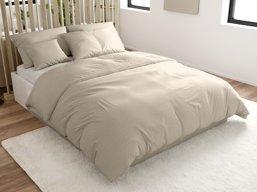 Bavlněné povlečení s krepovou úpravou LUXERA šedohnědé hotelová kapsa II.jakost Rozměr povlečení: 70 x 90 cm | 140 x 200 cm