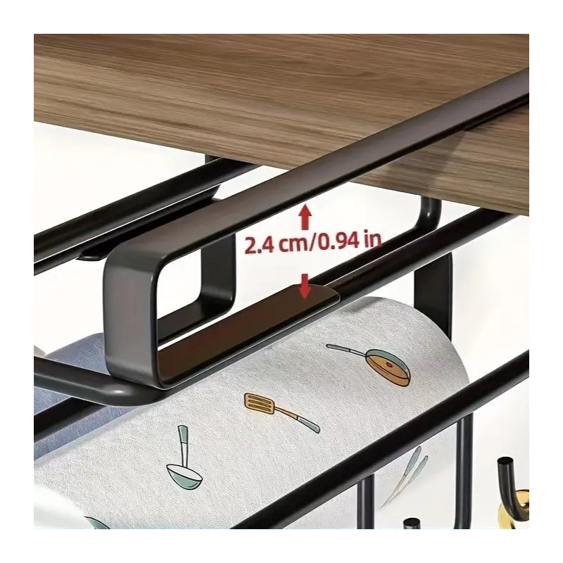 Závěsný kuchyňský organizér s háčky RAXIMO, černý (obrázek 7)