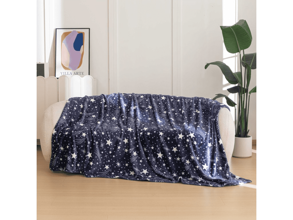 Mikroplyšová deka STARLIGHT, tmavě modrá Rozměr: 150 x 200 cm