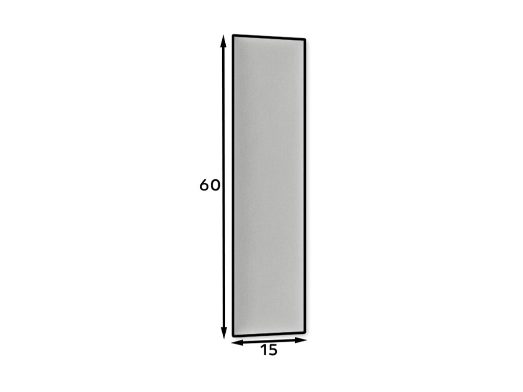 Čalouněný nástěnný panel QUADRATTA 15x60 cm, šedý (obrázek 4)