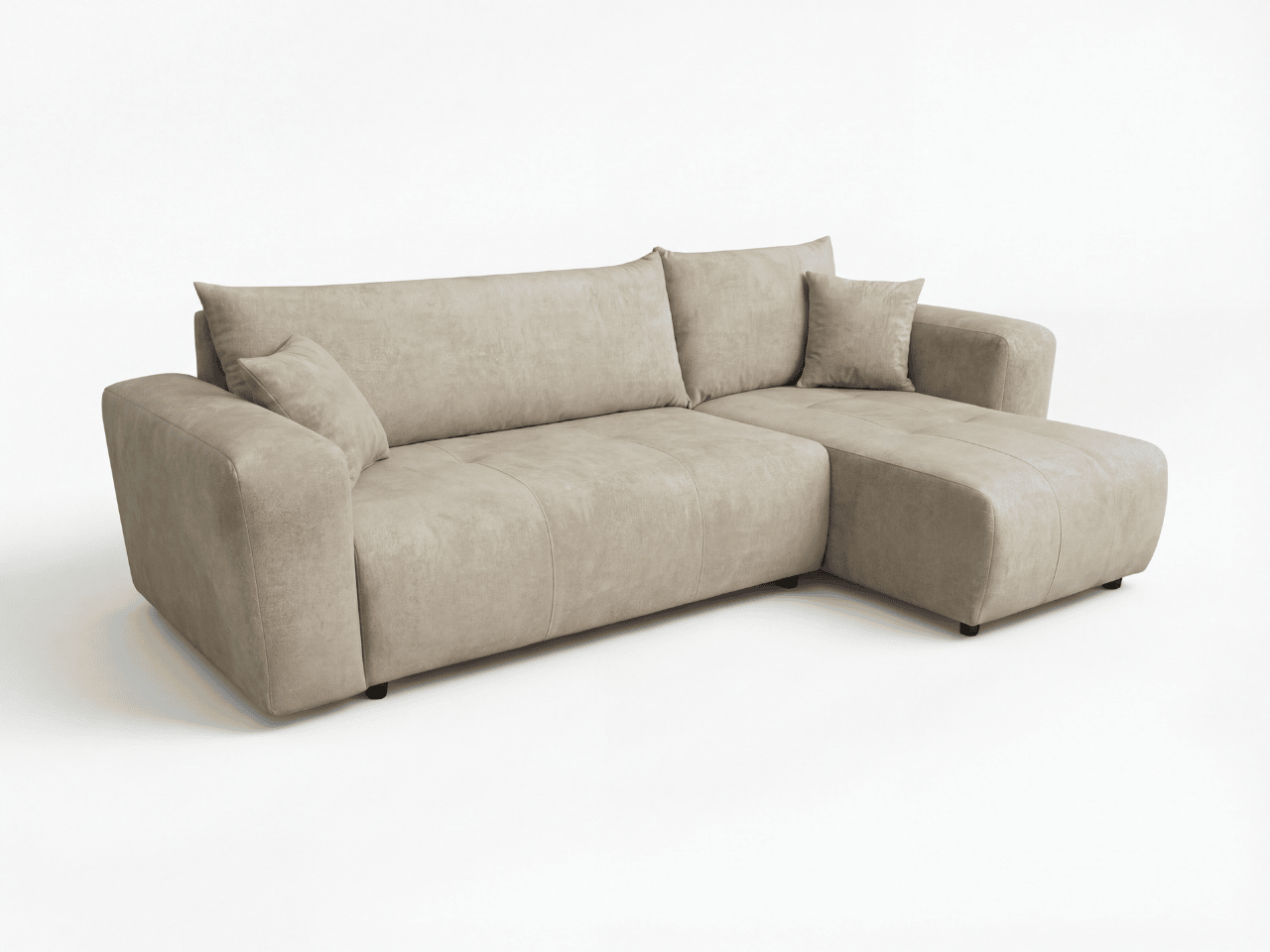 Béžová rozkládací rohová pohovka SORELA, oboustranná + 2 polštářky zdarma