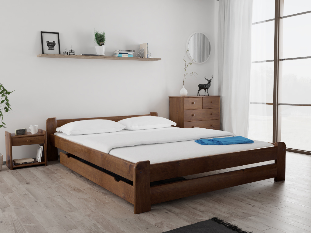 Postel Emily 160 x 200 cm, dub Rošt: S laťkovým roštem, Matrace: Matrace Deluxe 10 cm (obrázek 2)