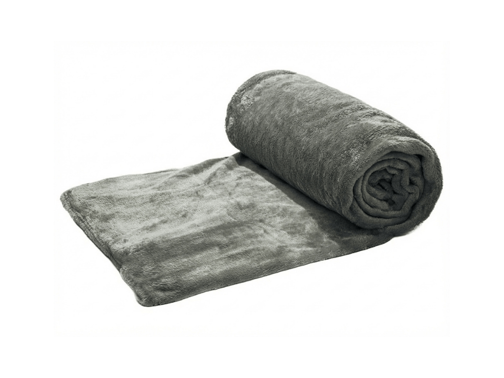Šedá mikroplyšová deka CALMI 150x200 cm