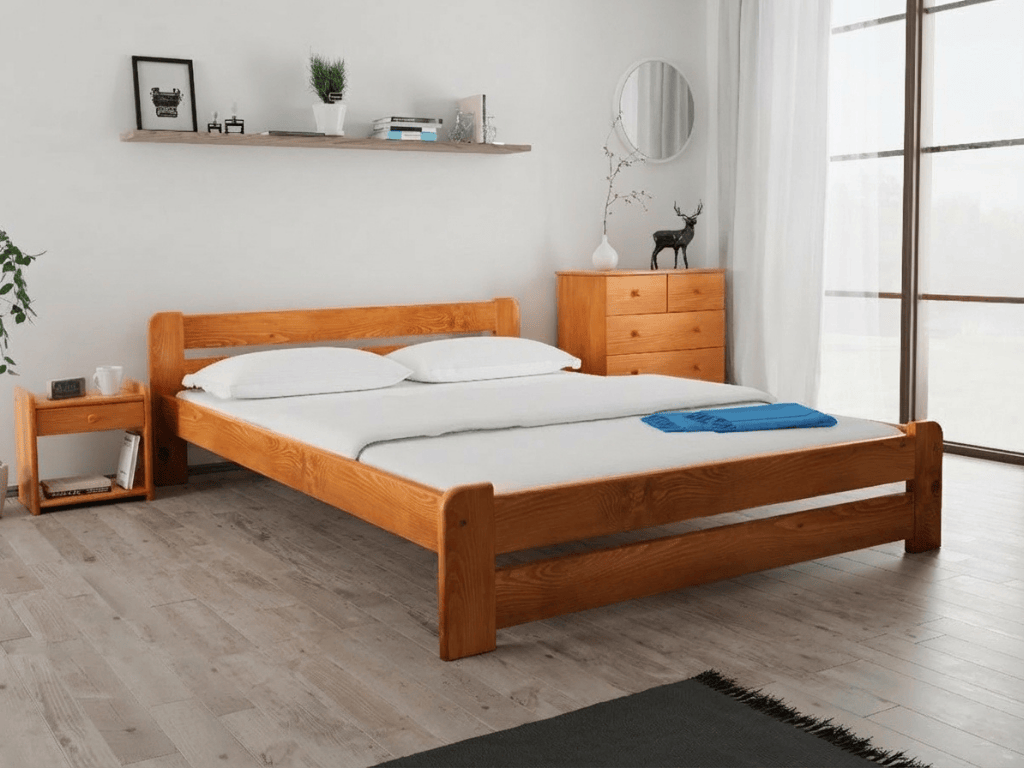 Postel Laura 120 x 200 cm, olše Rošt: S laťkovým roštem, Matrace: Matrace Deluxe 10 cm (obrázek 4)