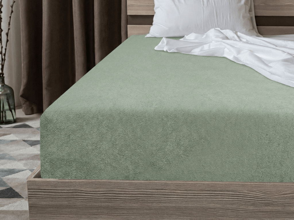 Froté prostěradlo EXCLUSIVE světle olivové 90 x 200 cm