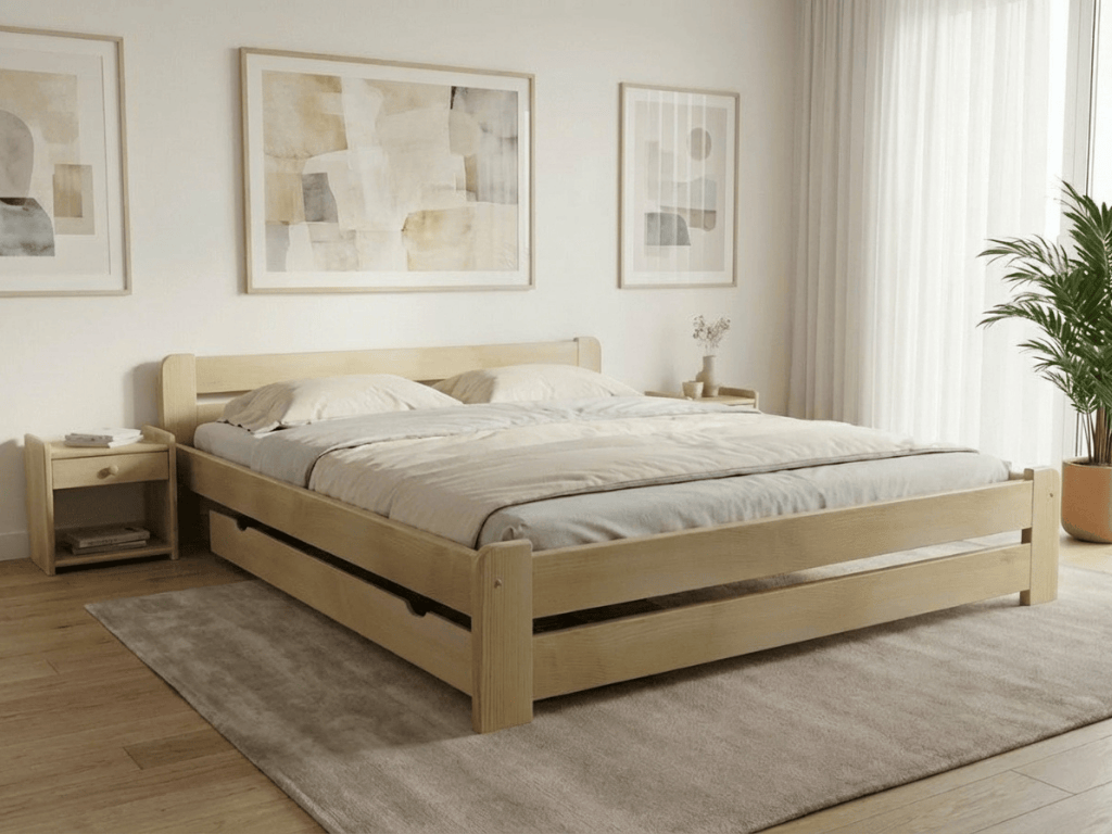 Postel Laura 160 x 200 cm, borovice Rošt: S laťkovým roštem, Matrace: Matrace Sommera 18 cm